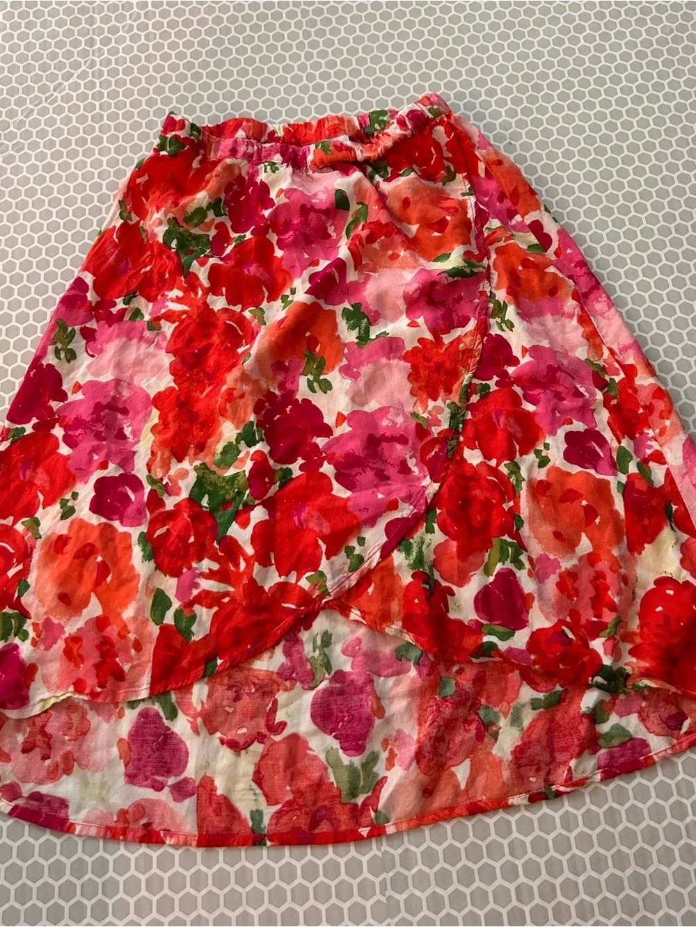 Place Floral WatercolorTwo Piece in Red, Pink and Green. Size 10/12